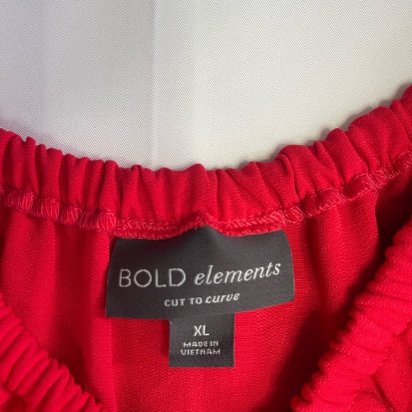 BOLD elements Vibrant Red Ruffle Blouse - Picture 4 of 6